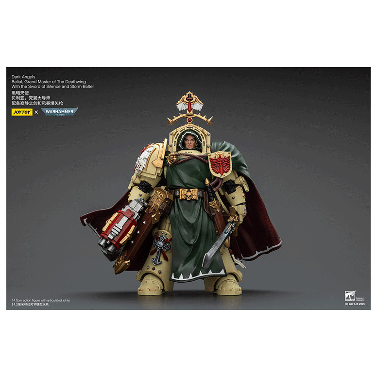 JoyToy Space Marines - Dark Angels - Belial, Gran Maestro dei Deathwing con la Spada del Silenzio e il Bolter Temporale 1/18