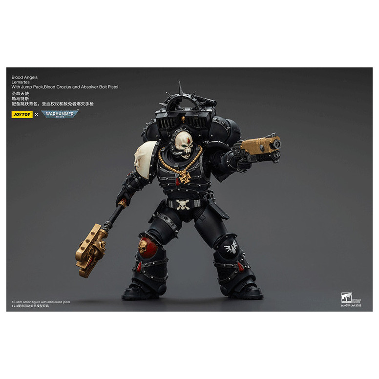 Joytoy - Warhammer - Blood Angels - Lemartes con Jump Pack, Blood Crozius e Absolver Bolt Pistol