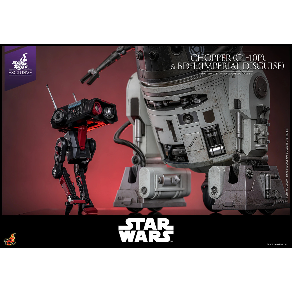 Hot Toys Star Wars - Chopper (C1-10P) e BD-1 (travestimento imperiale) - Esclusiva Hot Toys Ribelli