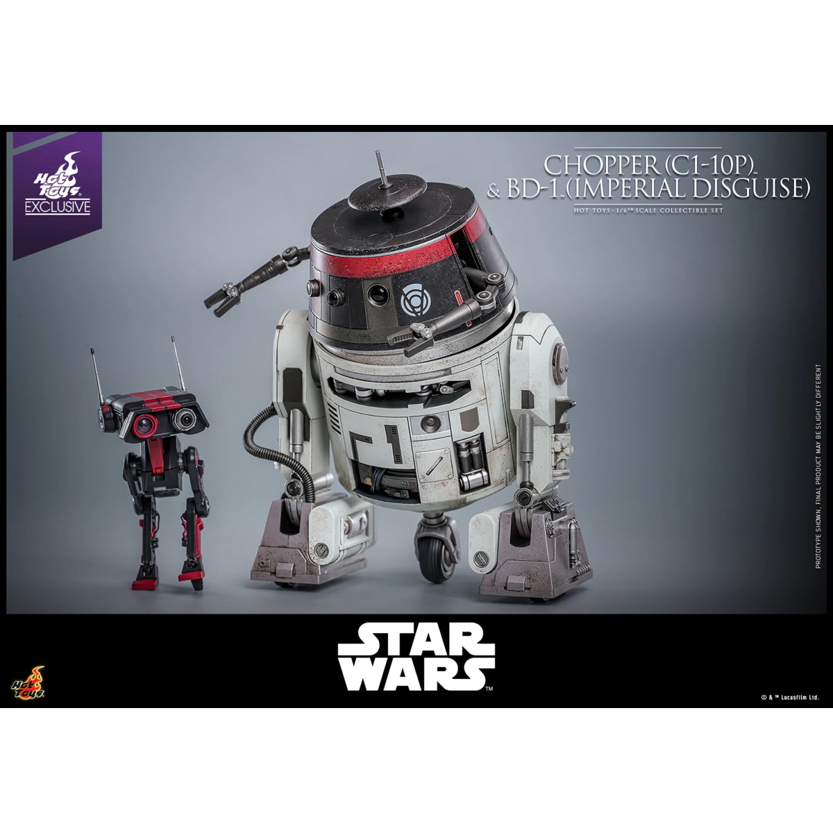 Hot Toys Star Wars - Chopper (C1-10P) e BD-1 (travestimento imperiale) - Esclusiva Hot Toys Ribelli