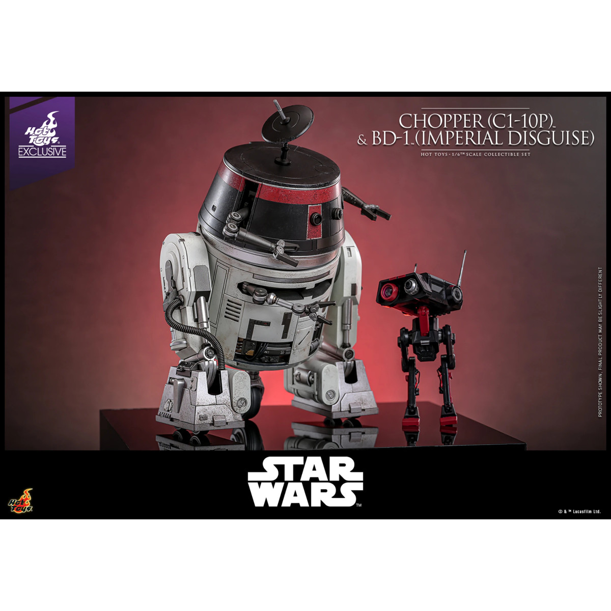 Hot Toys Star Wars - Chopper (C1-10P) e BD-1 (travestimento imperiale) - Esclusiva Hot Toys Ribelli