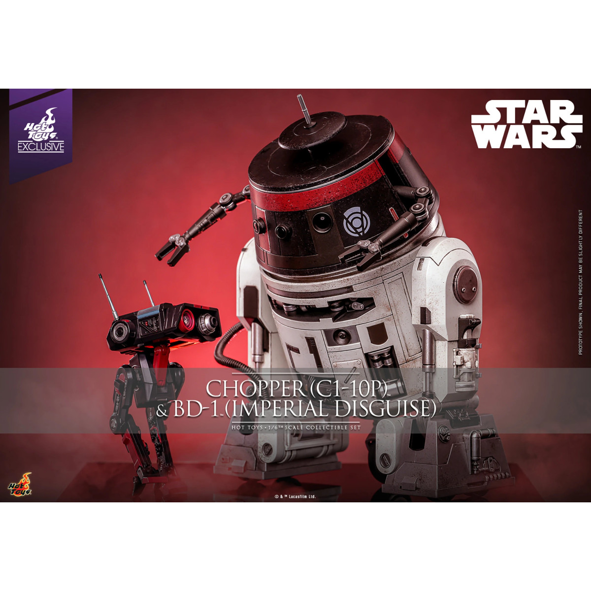 Hot Toys Star Wars - Chopper (C1-10P) e BD-1 (travestimento imperiale) - Esclusiva Hot Toys Ribelli