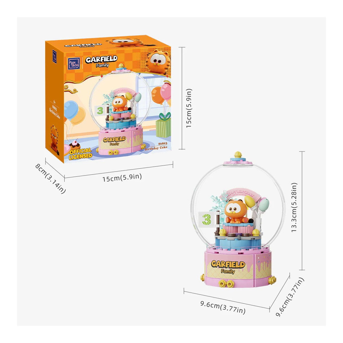 Pantasy - Garfield Serie Crystal Ball - Garfield Torta di compleanno (set da costruire)