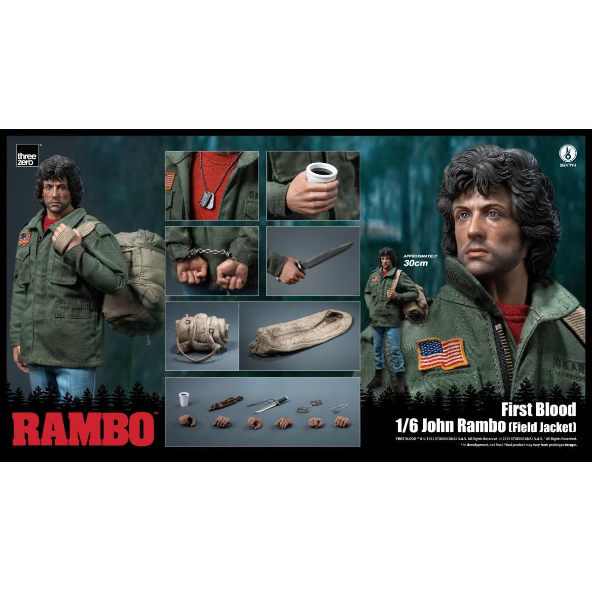 Tre Zero - Rambo I - Action figure 1/6 - John Rambo Field Jacket - 30cm