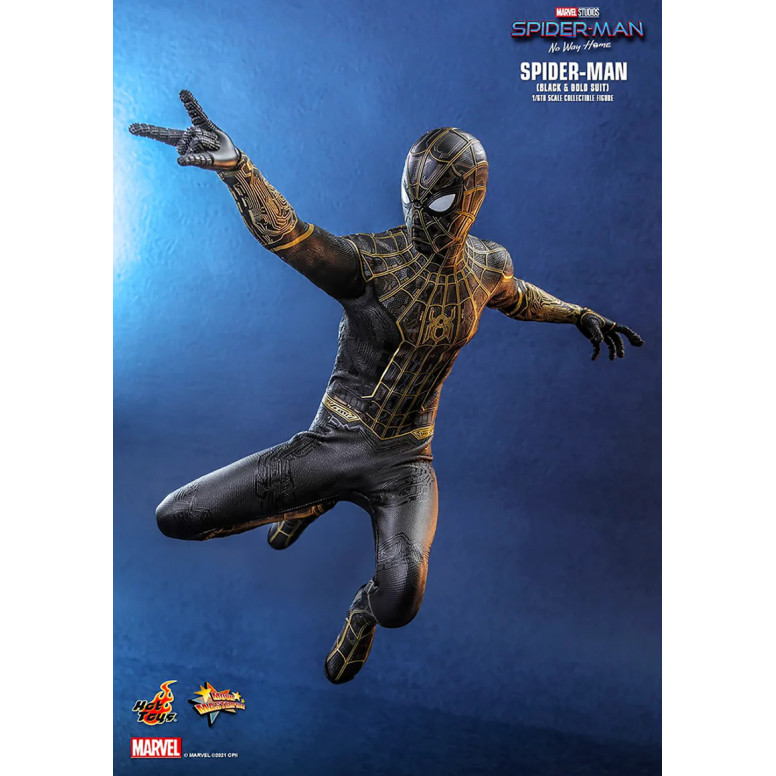  Hot Toys Marvel's Spider-Man: No Way Home action figure Movie Masterpiece 1/6 Spider-Man (Tuta nera e oro) Action figure 