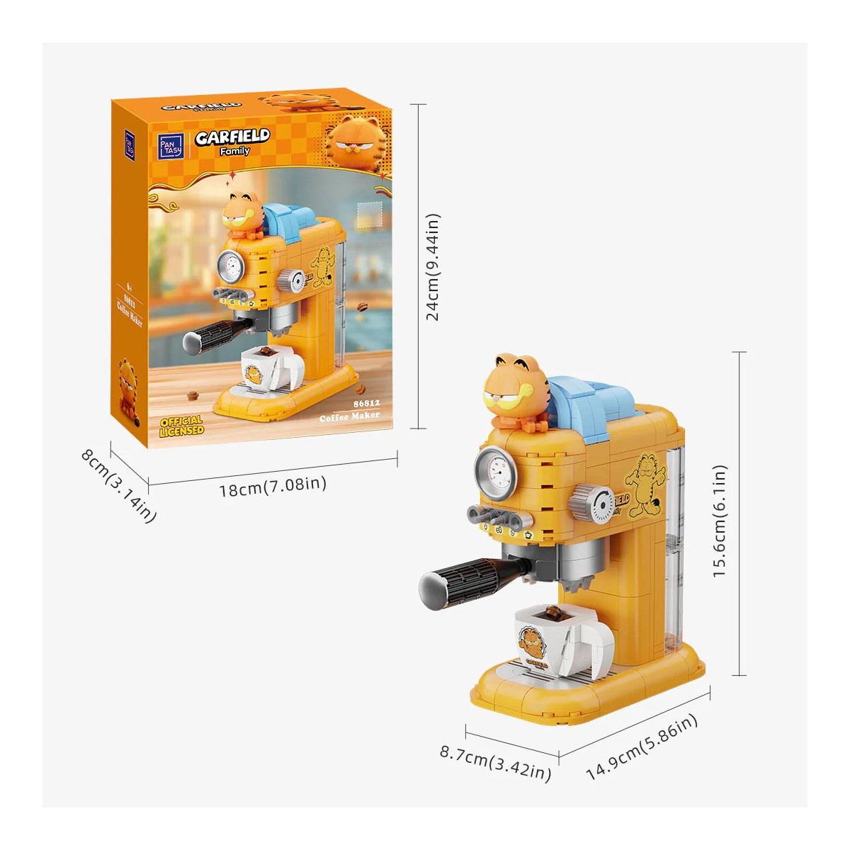 Pantasy - Garfield Serie Macchine Fantastiche - Garfield Macchina da caffè (set da costruire)