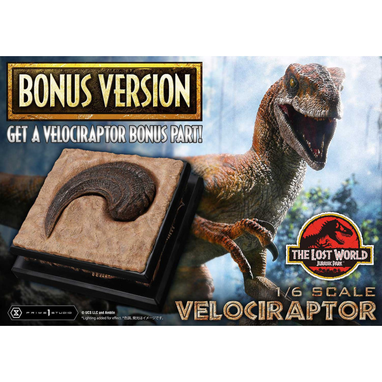 Prime 1 Studio - Jurassic Park II - statua Legacy Museum Collection 1/6 Velociraptor Versione Bonus 41 cm