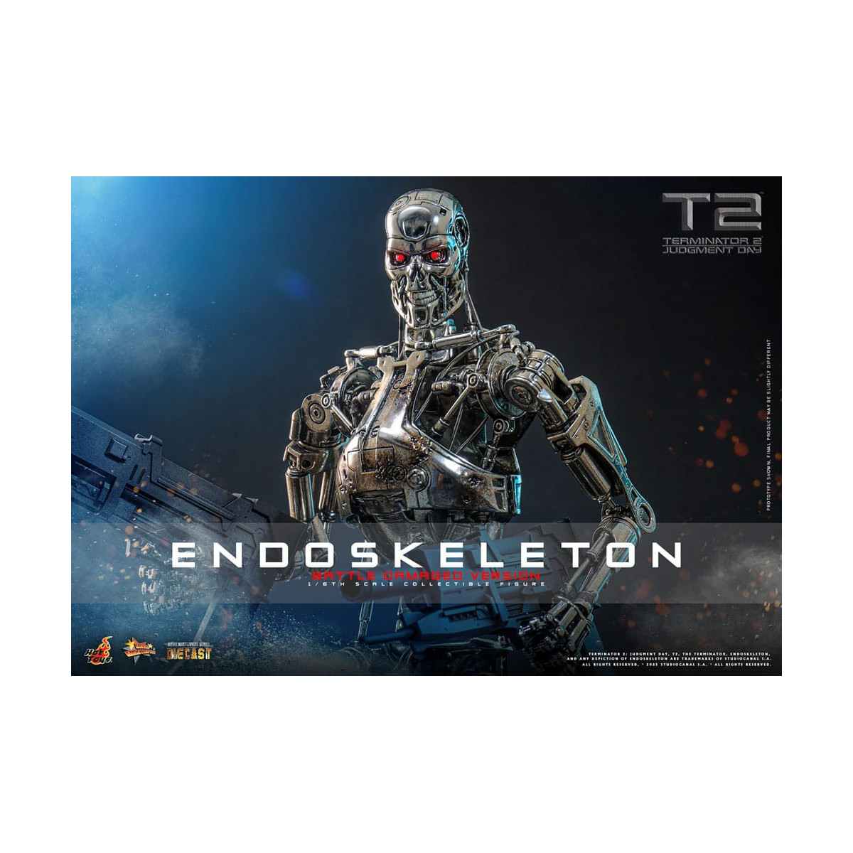 Hot Toys - Terminator 2: Il Giorno del Giudizio MMS 1/6 - Endoscheletro (Versione danneggiata dalla battaglia) Die cast MMS840D7