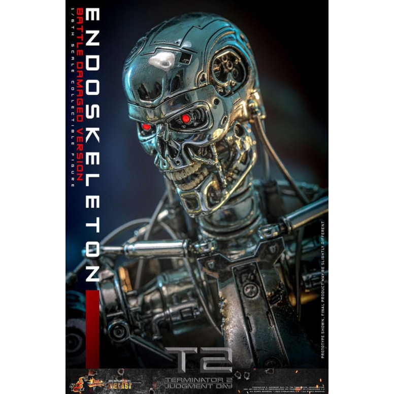 Hot Toys - Terminator 2: Il Giorno del Giudizio MMS 1/6 - Endoscheletro (Versione danneggiata dalla battaglia) Die cast MMS840D7
