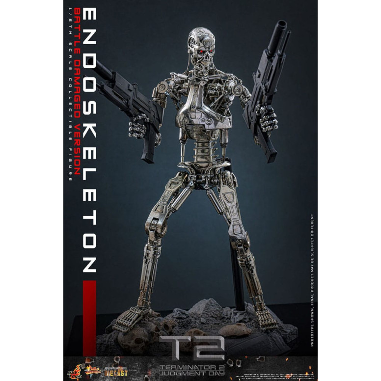 Hot Toys - Terminator 2: Il Giorno del Giudizio MMS 1/6 - Endoscheletro (Versione danneggiata dalla battaglia) Die cast MMS840D7