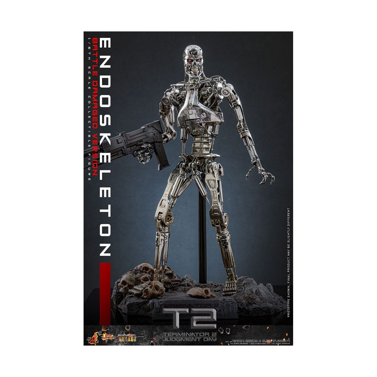 Hot Toys - Terminator 2: Il Giorno del Giudizio MMS 1/6 - Endoscheletro (Versione danneggiata dalla battaglia) Die cast MMS840D7