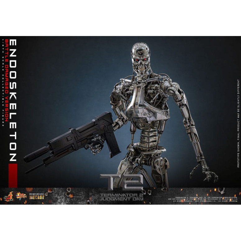 Hot Toys - Terminator 2: Il Giorno del Giudizio MMS 1/6 - Endoscheletro (Versione danneggiata dalla battaglia) Die cast MMS840D7