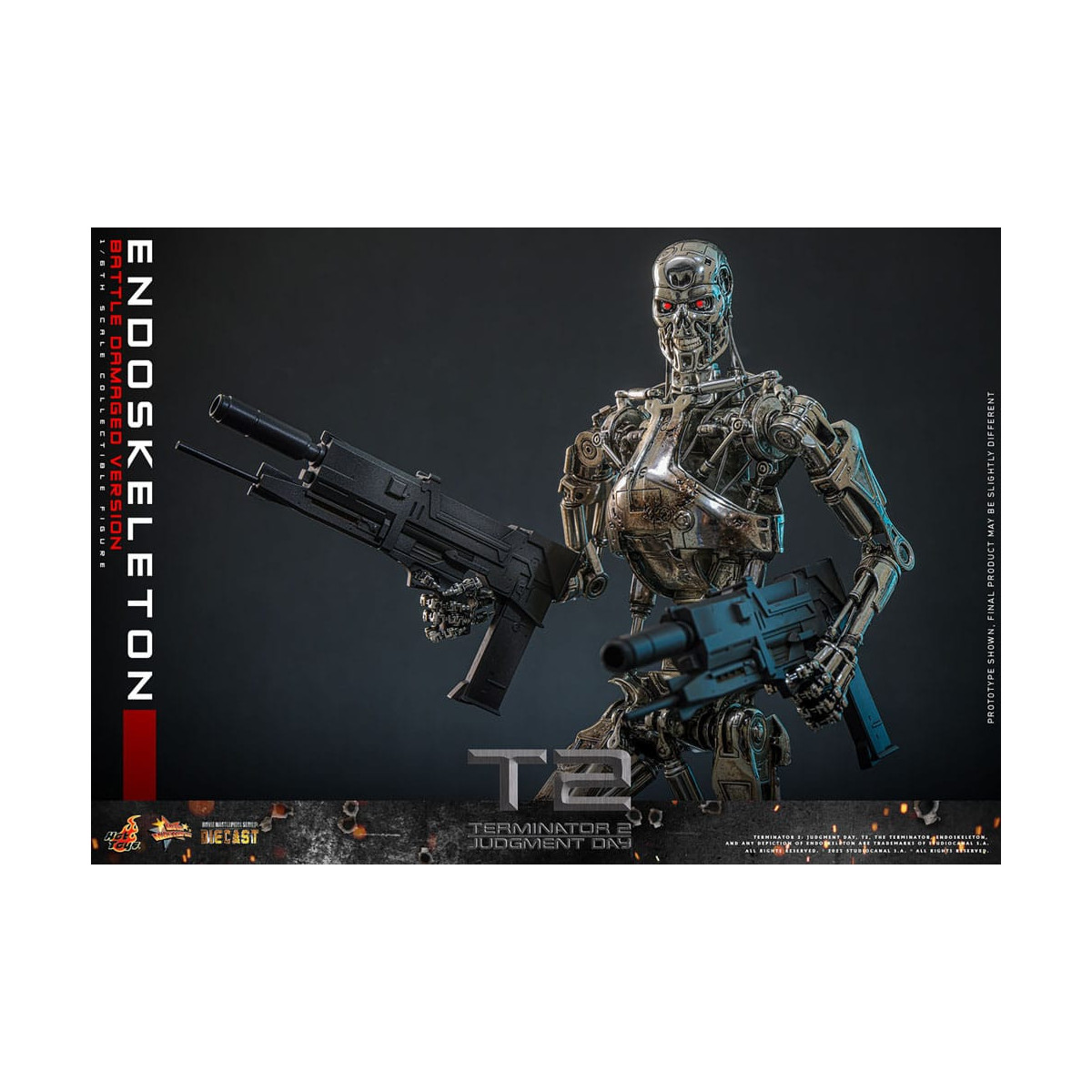 Hot Toys - Terminator 2: Il Giorno del Giudizio MMS 1/6 - Endoscheletro (Versione danneggiata dalla battaglia) Die cast MMS840D7