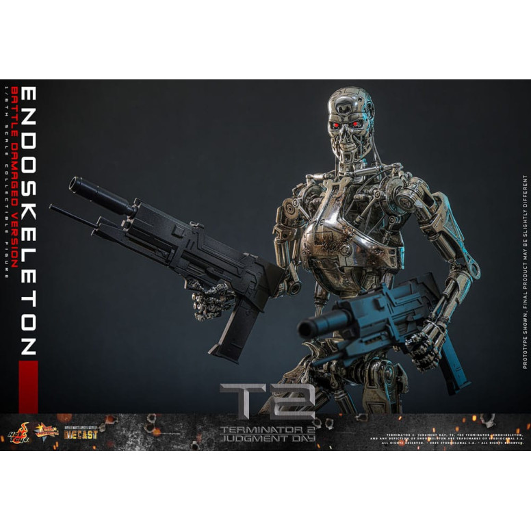 Hot Toys - Terminator 2: Il Giorno del Giudizio MMS 1/6 - Endoscheletro (Versione danneggiata dalla battaglia) Die cast MMS840D7