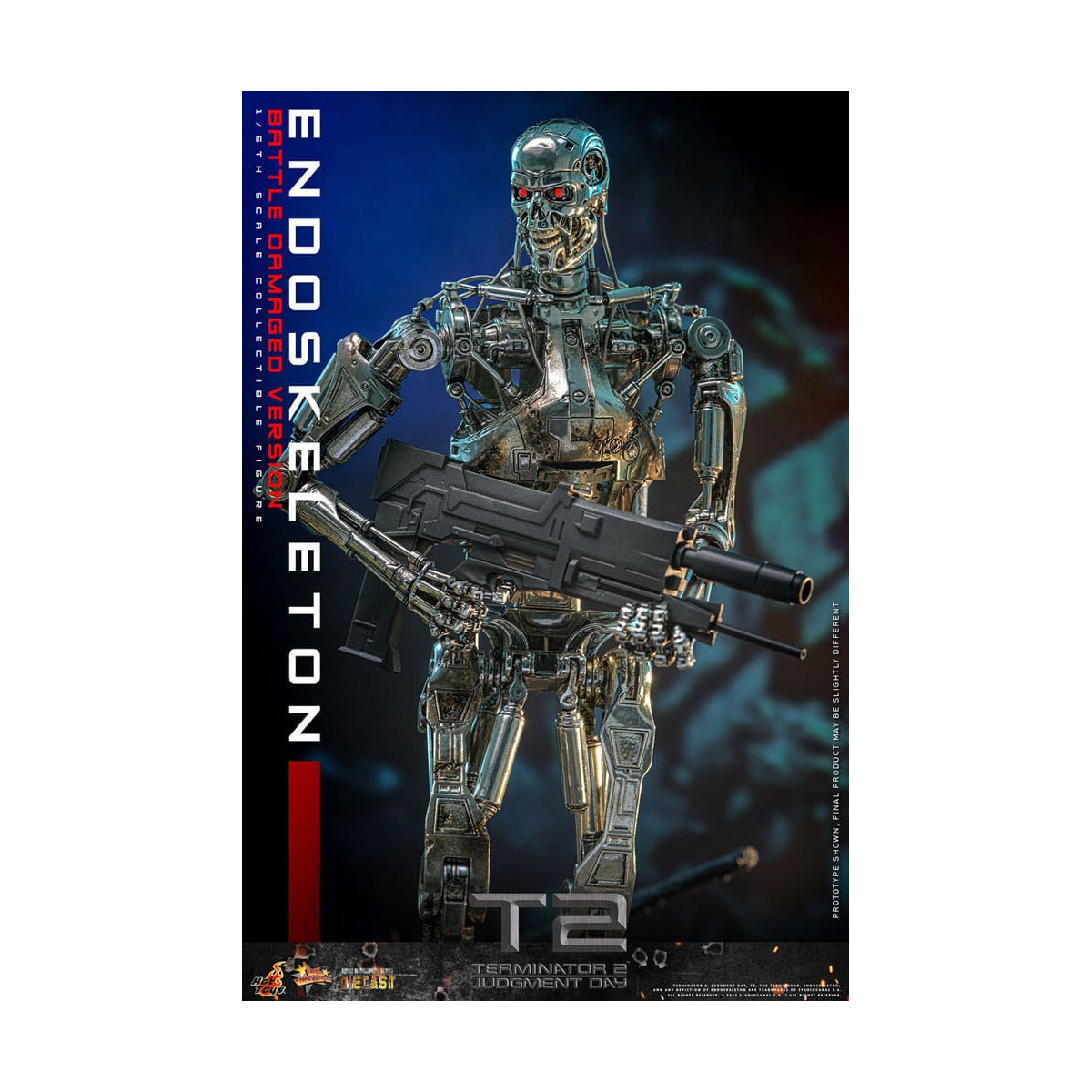 Hot Toys - Terminator 2: Il Giorno del Giudizio MMS 1/6 - Endoscheletro (Versione danneggiata dalla battaglia) Die cast MMS840D7