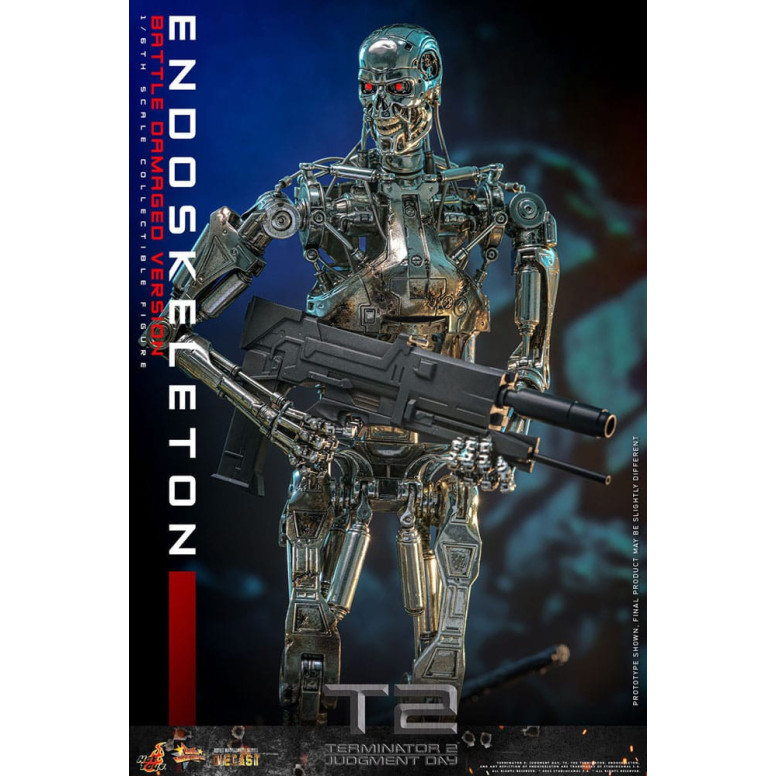 Hot Toys - Terminator 2: Il Giorno del Giudizio MMS 1/6 - Endoscheletro (Versione danneggiata dalla battaglia) Die cast MMS840D7
