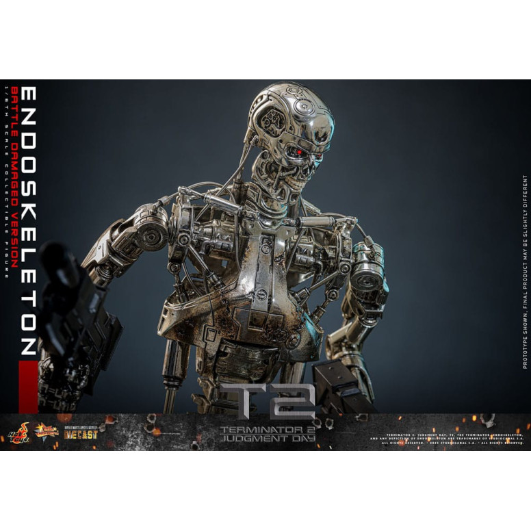 Hot Toys - Terminator 2: Il Giorno del Giudizio MMS 1/6 - Endoscheletro (Versione danneggiata dalla battaglia) Die cast MMS840D7