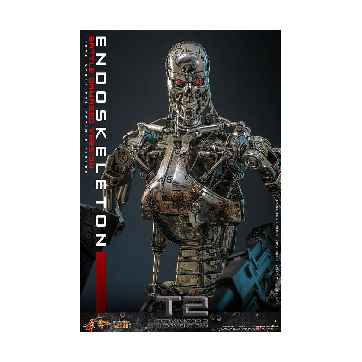 Hot Toys - Terminator 2: Il Giorno del Giudizio MMS 1/6 - Endoscheletro (Versione danneggiata dalla battaglia) Die cast MMS840D7