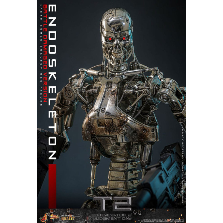 Hot Toys - Terminator 2: Il Giorno del Giudizio MMS 1/6 - Endoscheletro (Versione danneggiata dalla battaglia) Die cast MMS840D7