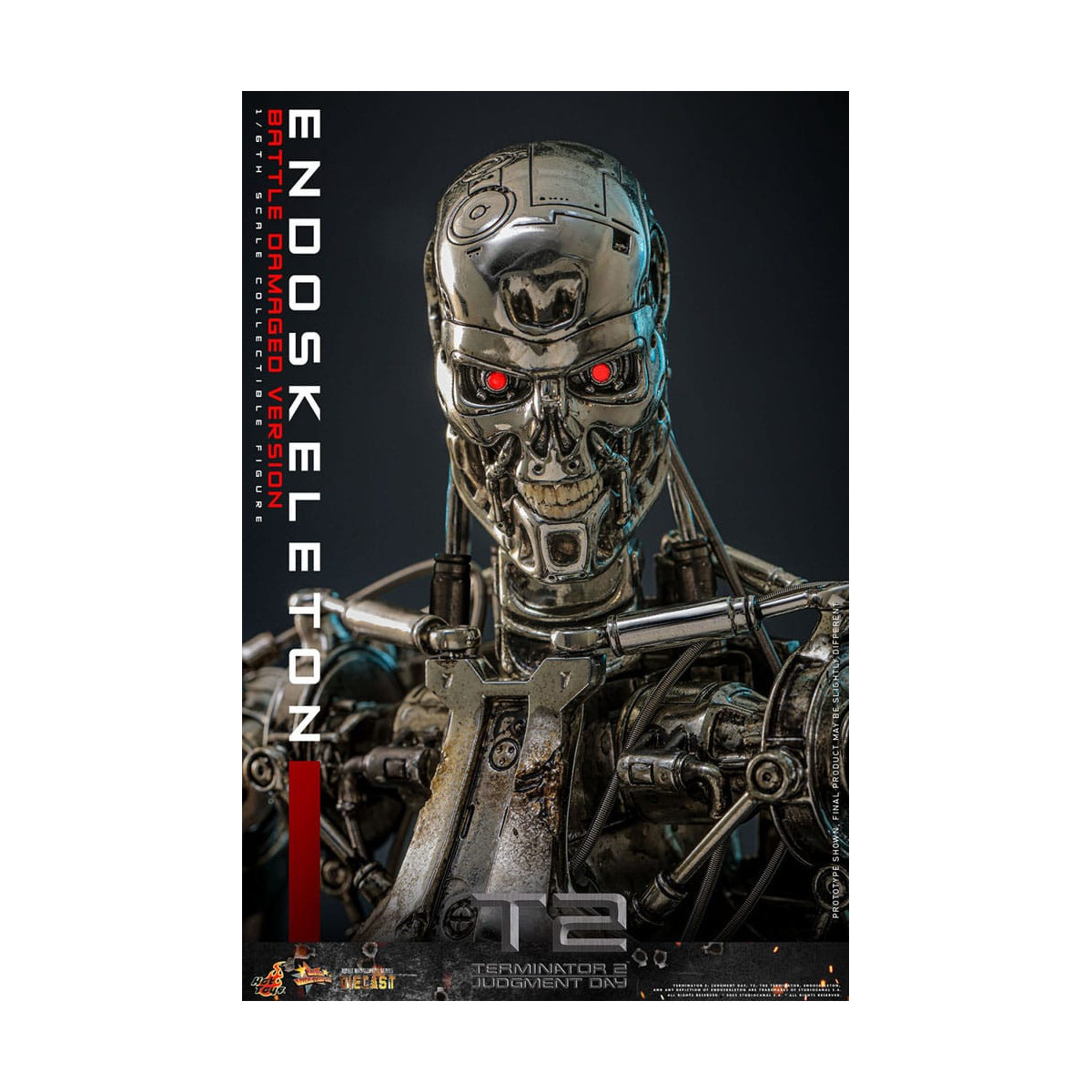 Hot Toys - Terminator 2: Il Giorno del Giudizio MMS 1/6 - Endoscheletro (Versione danneggiata dalla battaglia) Die cast MMS840D7