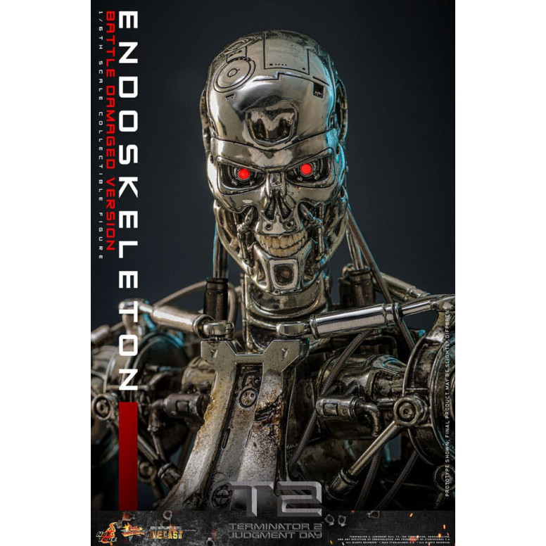 Hot Toys - Terminator 2: Il Giorno del Giudizio MMS 1/6 - Endoscheletro (Versione danneggiata dalla battaglia) Die cast MMS840D7