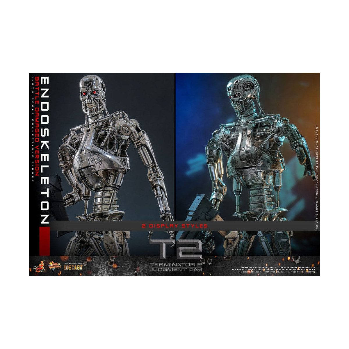 Hot Toys - Terminator 2: Il Giorno del Giudizio MMS 1/6 - Endoscheletro (Versione danneggiata dalla battaglia) Die cast MMS840D7