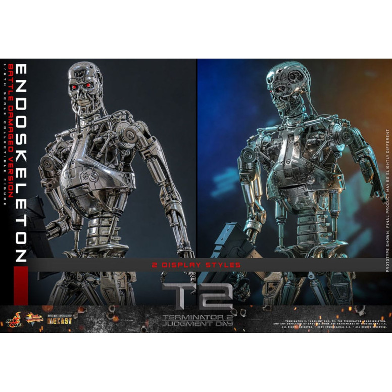 Hot Toys - Terminator 2: Il Giorno del Giudizio MMS 1/6 - Endoscheletro (Versione danneggiata dalla battaglia) Die cast MMS840D7