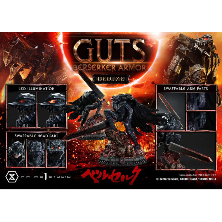 Prime 1 Studio Berserk - Armatura Berserker di Guts (Grunbeld vs. Guts) Versione Deluxe Bonus 1/4 Ultimate Premium Masterline