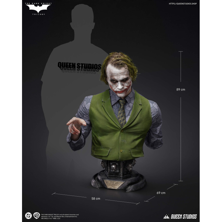 Queen Studios -  DC Comics - Joker (Il Cavaliere Oscuro) Busto a grandezza naturale