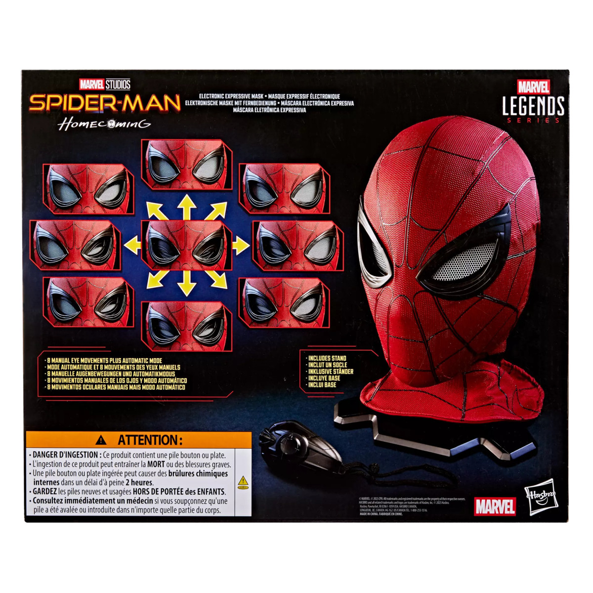 Hasbro - Spider-Man 1/1 maschera elettronica espressiva - Serie Marvel Legends
