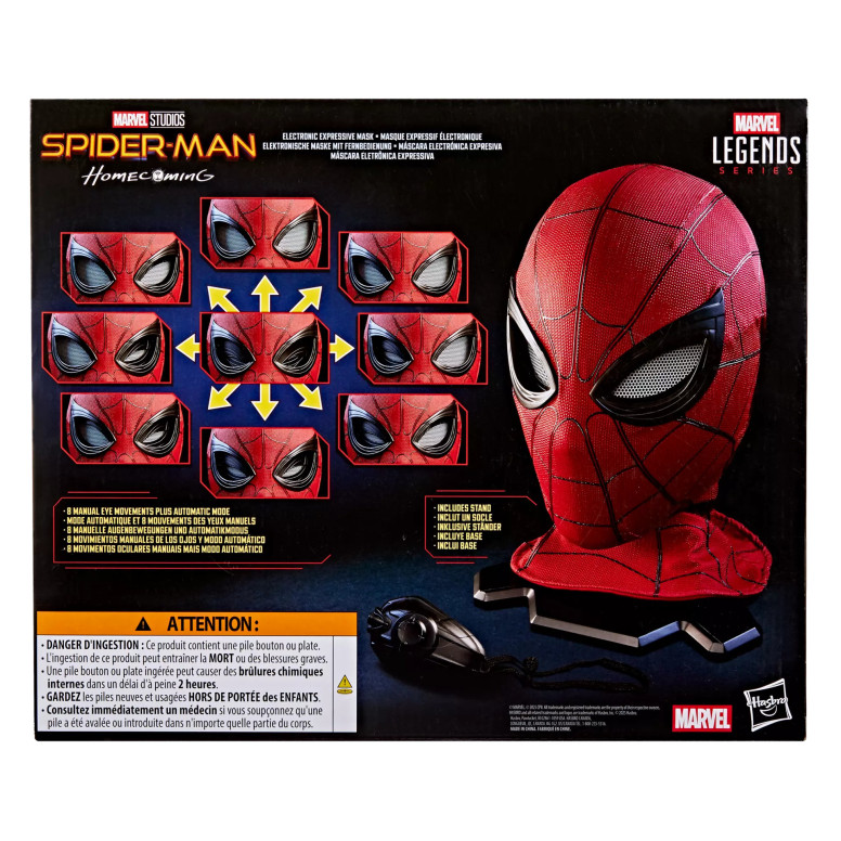 Hasbro - Spider-Man 1/1 maschera elettronica espressiva - Serie Marvel Legends