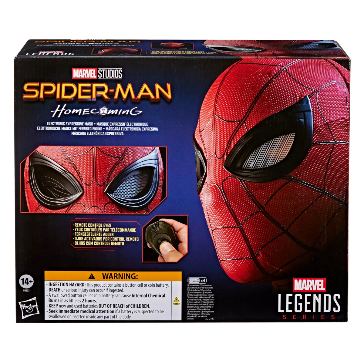 Hasbro - Spider-Man 1/1 maschera elettronica espressiva - Serie Marvel Legends