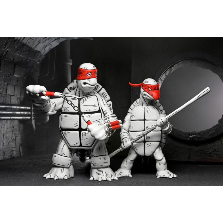 NECA - Mirage Comics - Le prime tartarughe in bianco e nero - TMNT - Teenage Mutant Ninja Turtles