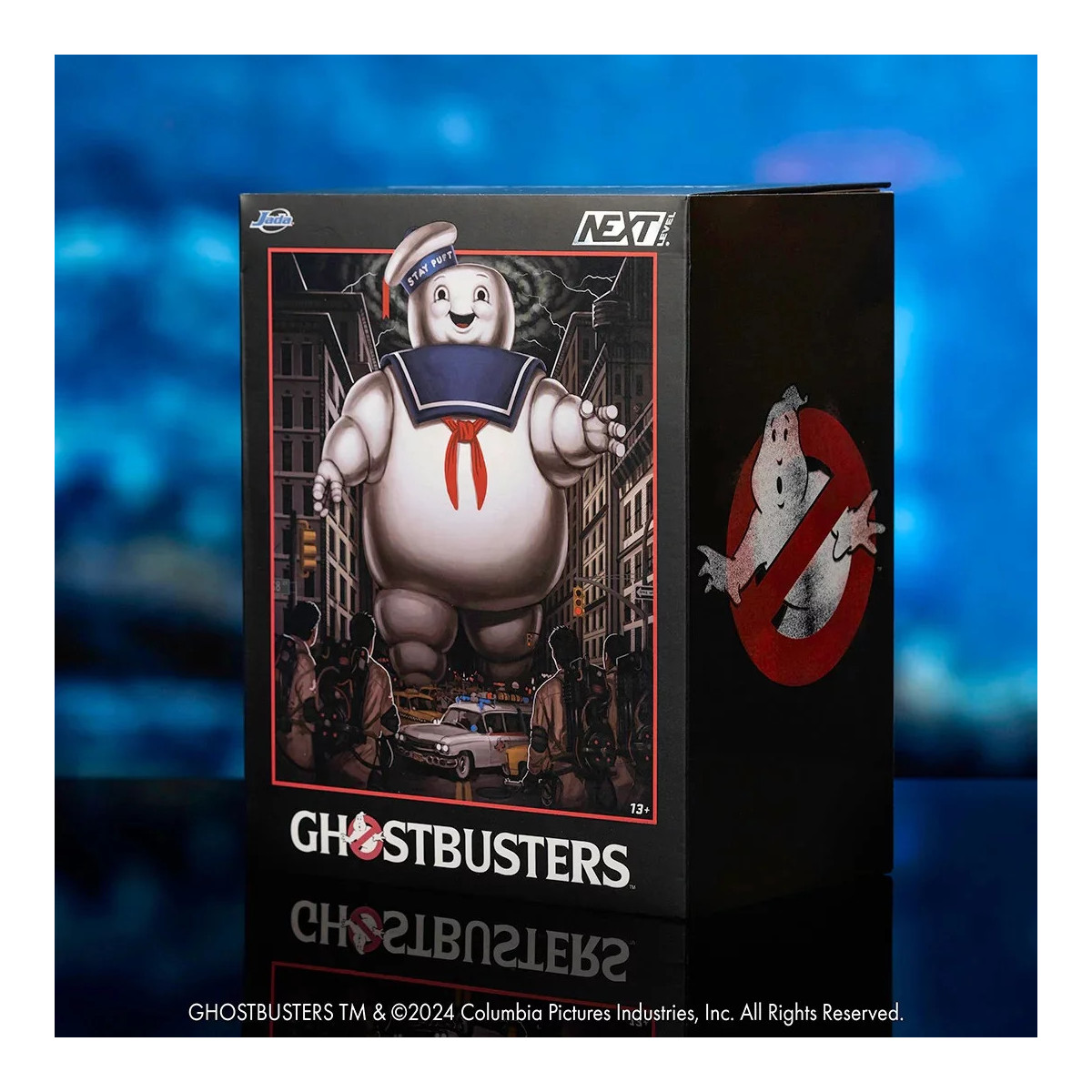 Jada Toys - Ghostbusters Uomo marshmallow Stay Puft con Cadillac Ecto-1 - Nano Scene 1/64