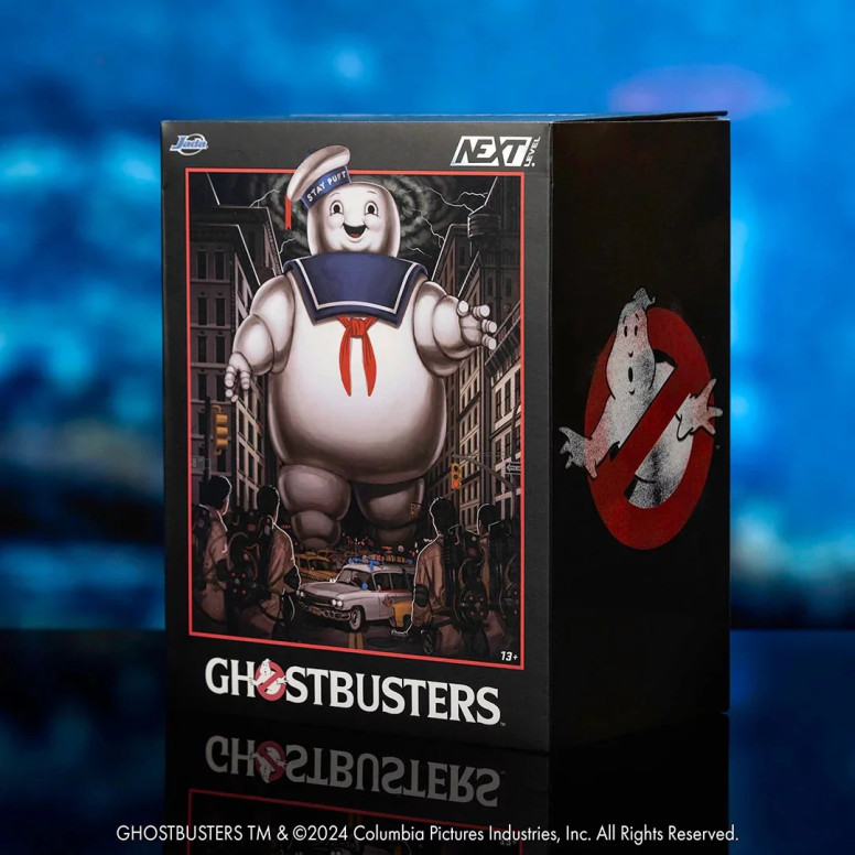 Jada Toys - Ghostbusters Uomo marshmallow Stay Puft con Cadillac Ecto-1 - Nano Scene 1/64