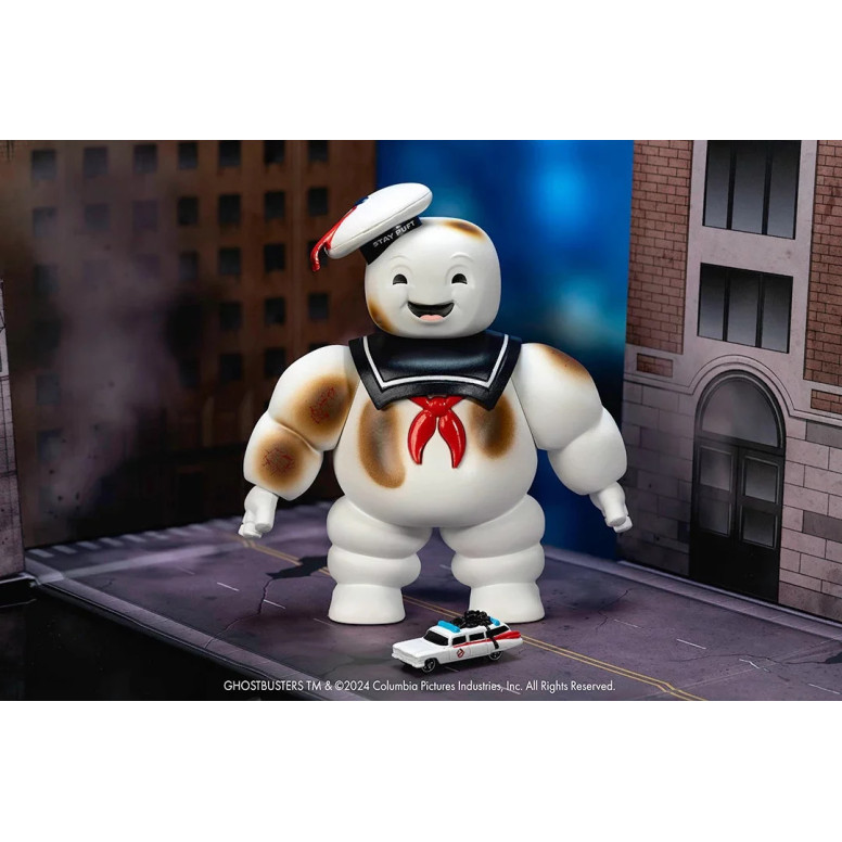 Jada Toys - Ghostbusters Uomo marshmallow Stay Puft con Cadillac Ecto-1 - Nano Scene 1/64