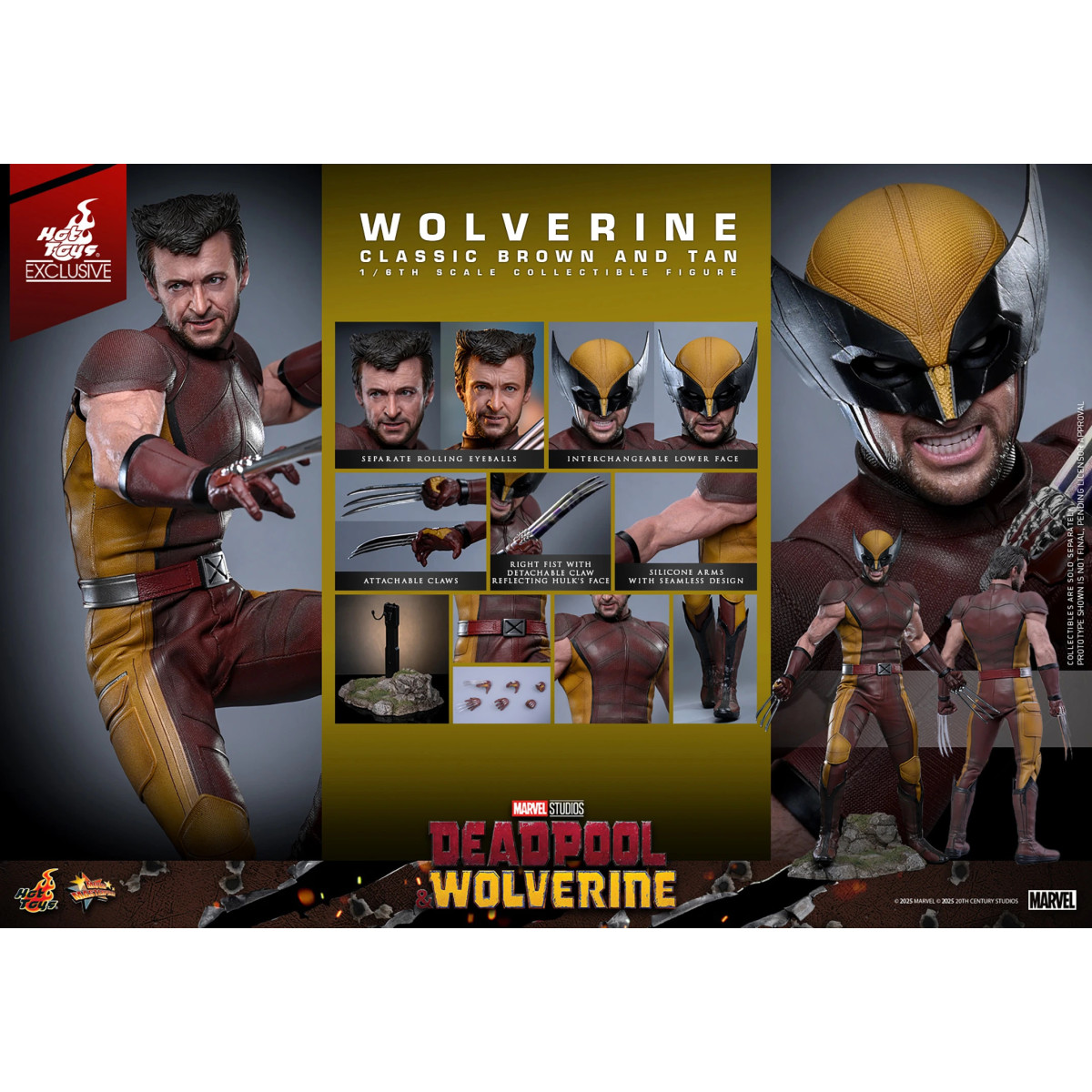 Hot Toys Marvel Deadpool & Wolverine - Wolverine (classico marrone e marrone) MMS Edizione esclusiva 1/6