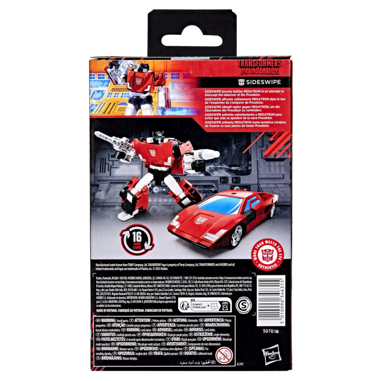 Hasbro - Transformers Devastation - SIDESWIPE - Serie Studio Collezione MTMTE
