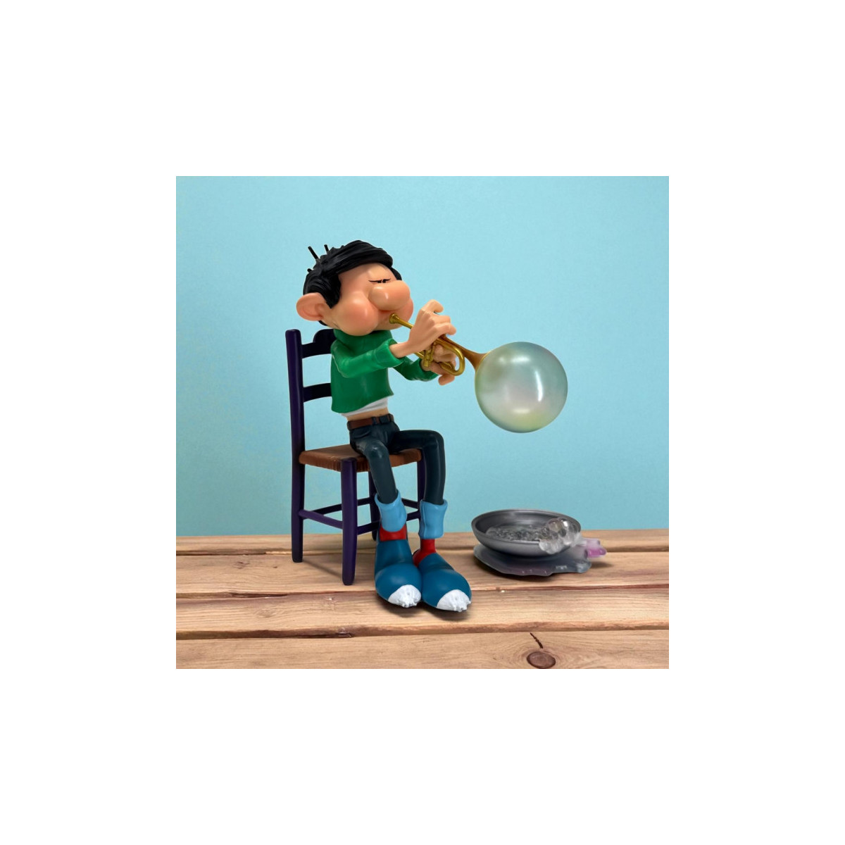 Plastoy Gaston Lagaffe - Gaston Lagaffe tromba a bolle di sapone