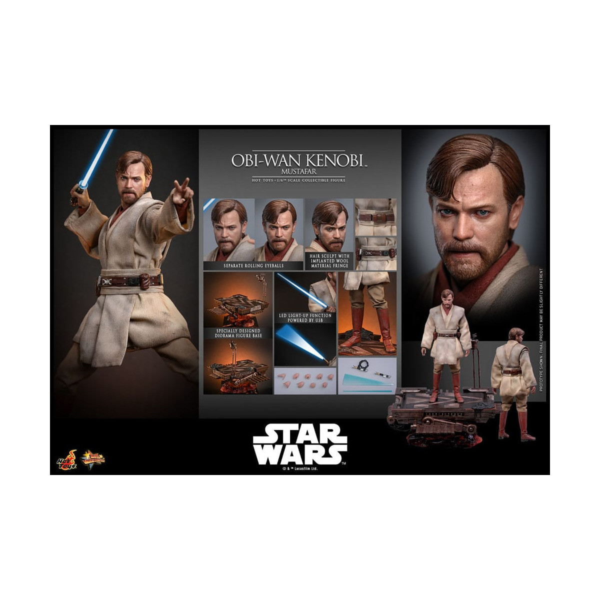 Hot toys Star Wars: Obi-Wan Kenobi (Mustafar) 1/6 - Episodio III: La vendetta dei Sith