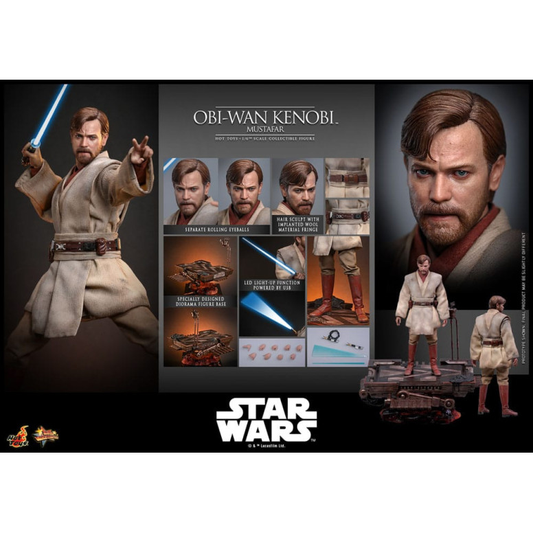 Hot toys Star Wars: Obi-Wan Kenobi (Mustafar) 1/6 - Episodio III: La vendetta dei Sith