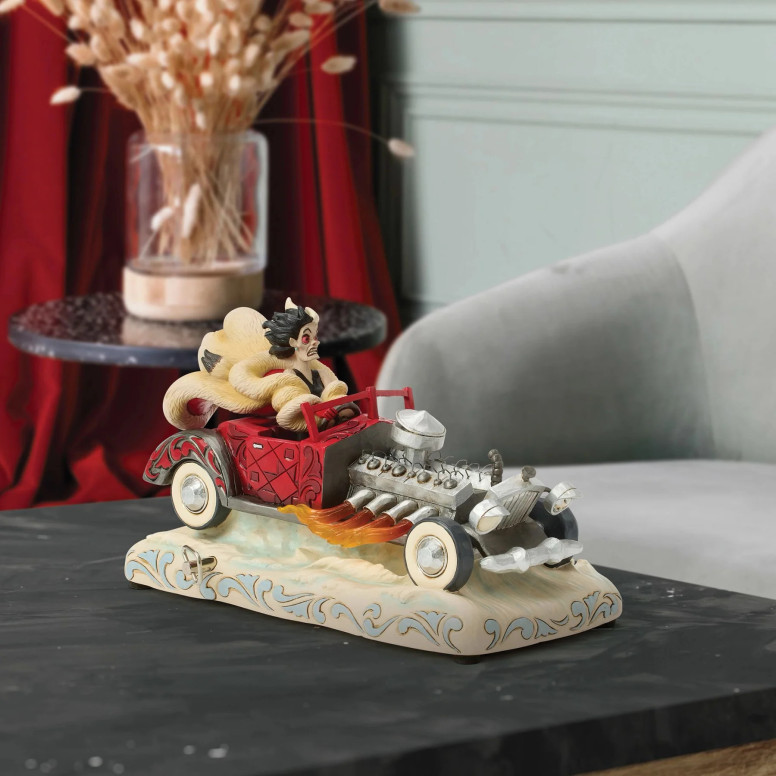 Enesco - les 101 Dalmatiner - Cruella d'Enfer Musical Car - Disney Tradizione di Jim Shore