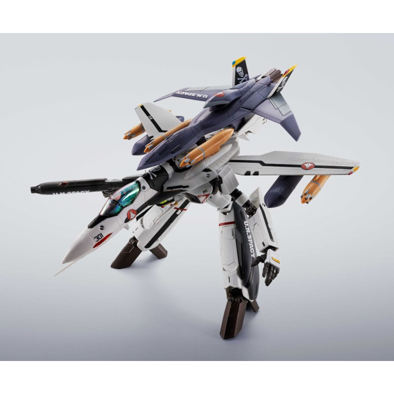 Tamashii Bandai - Hi-Metal R - VF-0S Phoenix (Roy Focker Use) & QF-2200D-B Ghost Set - Macross Zero