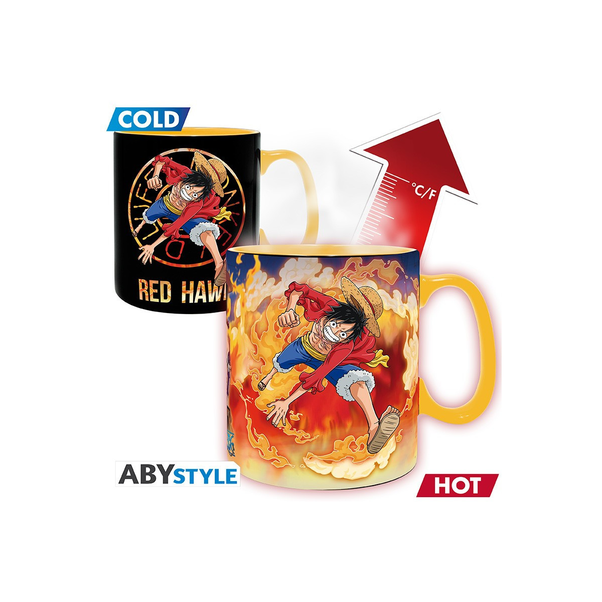 ABYstyle - One Piece - Tazza termoreattiva da 460 ml - Luffy & Sabo