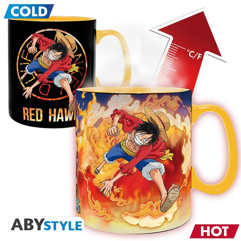 ABYstyle - One Piece - Tazza termoreattiva da 460 ml - Luffy & Sabo