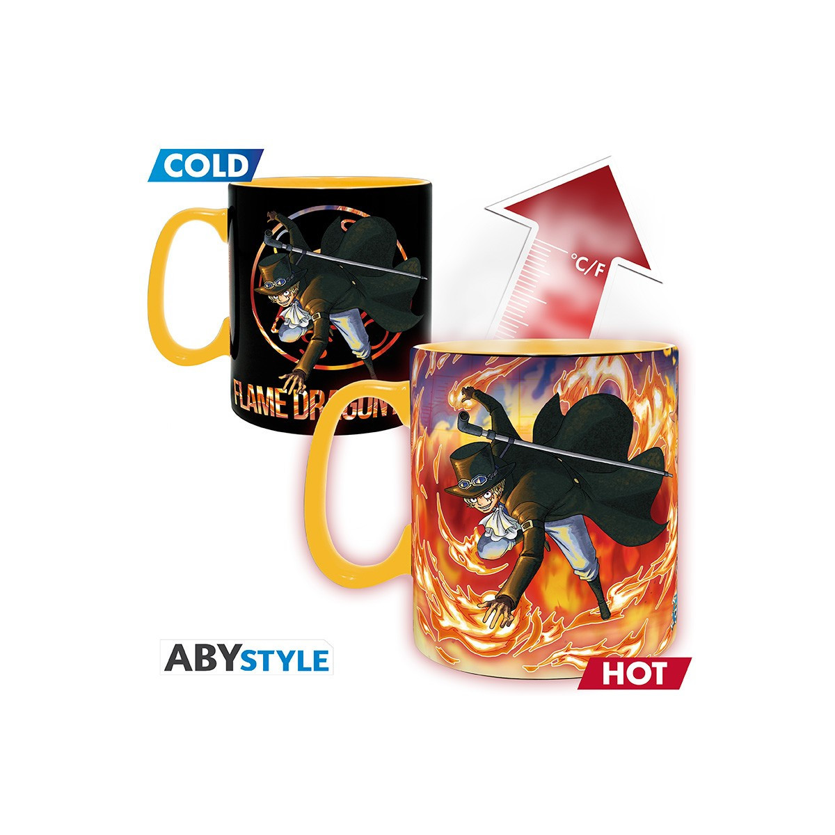 ABYstyle - One Piece - Tazza termoreattiva da 460 ml - Luffy & Sabo