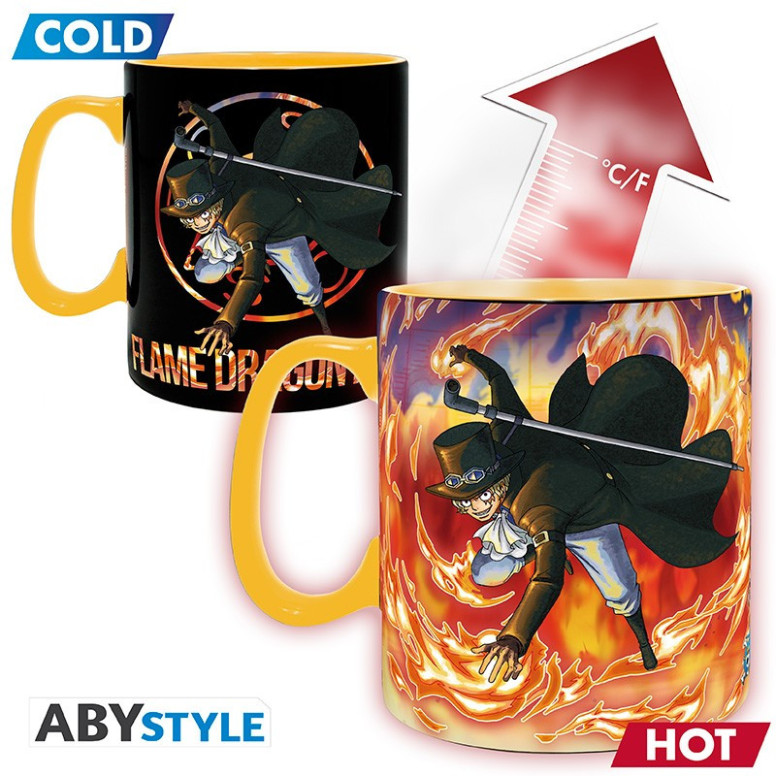 ABYstyle - One Piece - Tazza termoreattiva da 460 ml - Luffy & Sabo