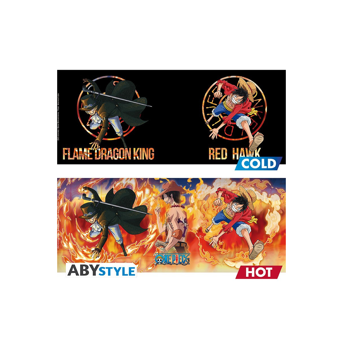 ABYstyle - One Piece - Tazza termoreattiva da 460 ml - Luffy & Sabo