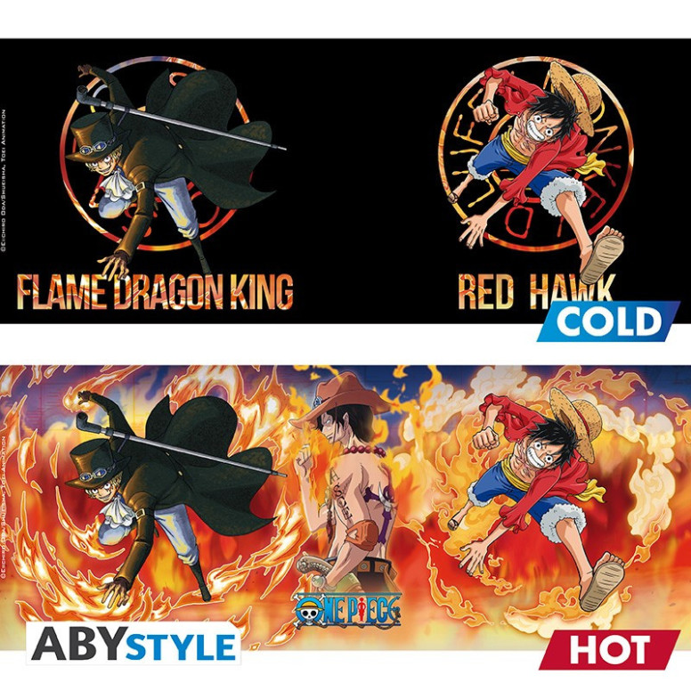 ABYstyle - One Piece - Tazza termoreattiva da 460 ml - Luffy & Sabo