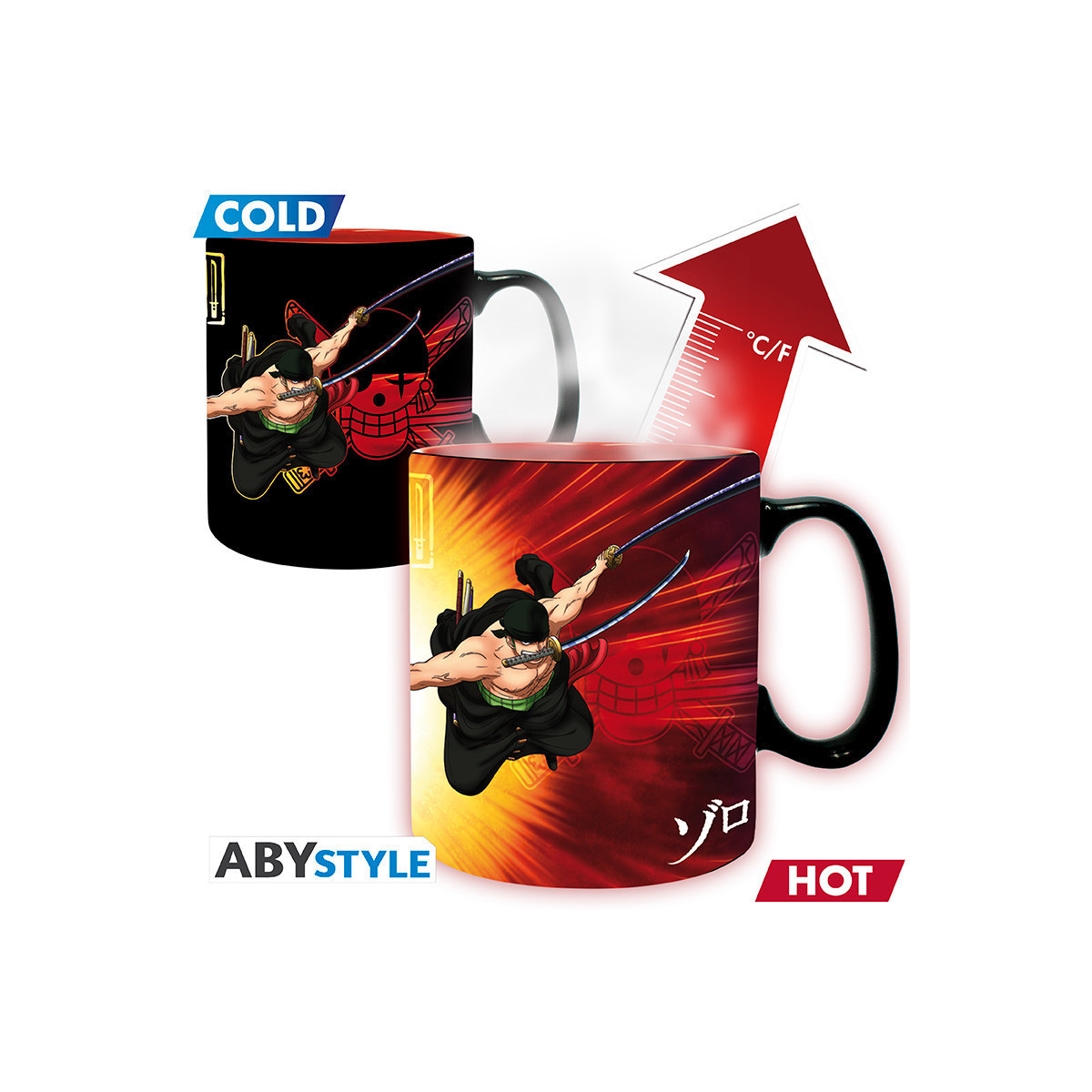 ABYstyle - One Piece - Tazza termoreattiva da 460 ml - Zoro & Sanji